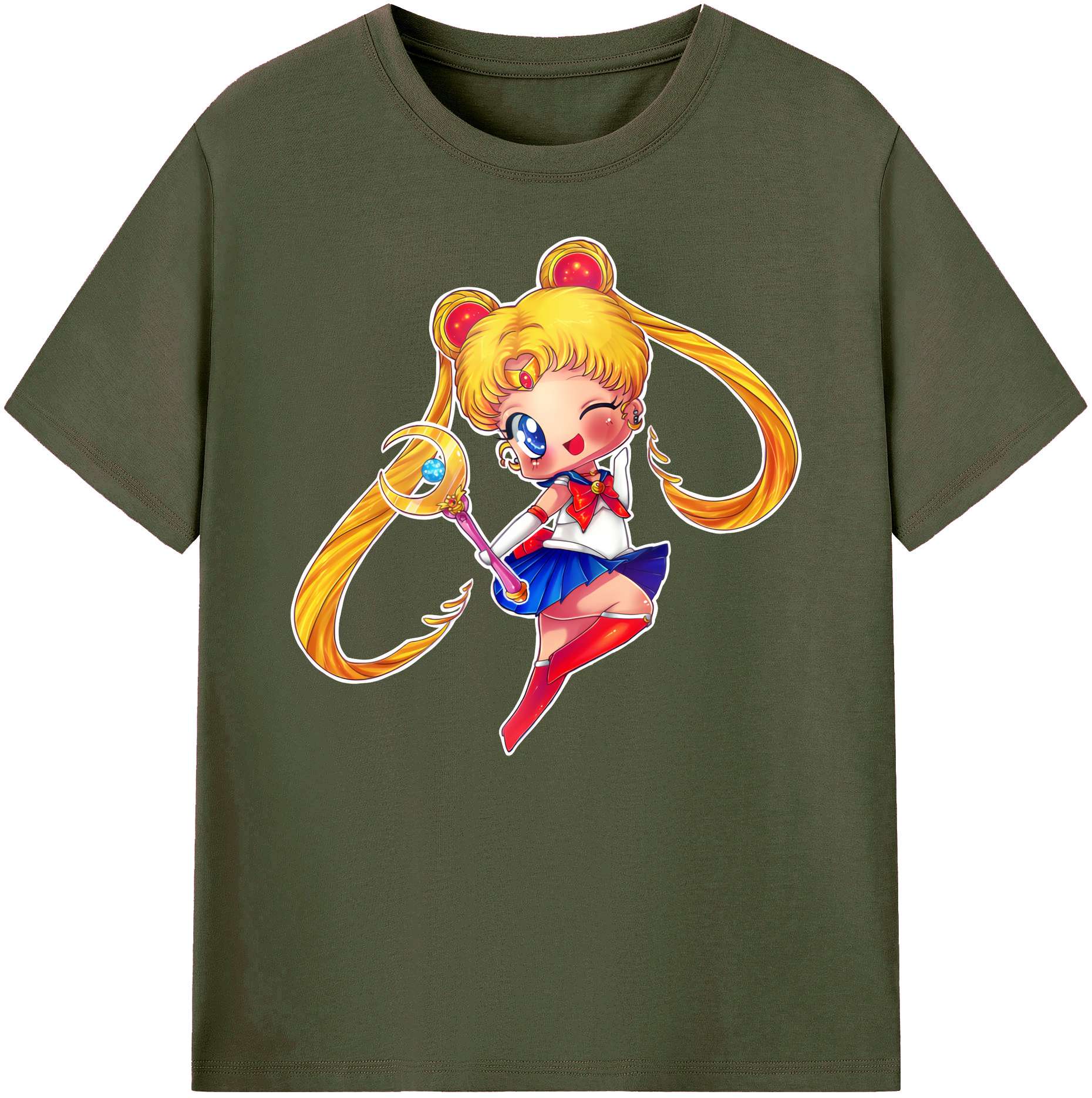 （画像用） 美少女戦士セーラームーン 月野 うさぎ つきの うさぎ Sailor Moon Tsukino Usagi 綿100％ メンズ半袖Tシャツ｜肌触りやわらか＆通気性